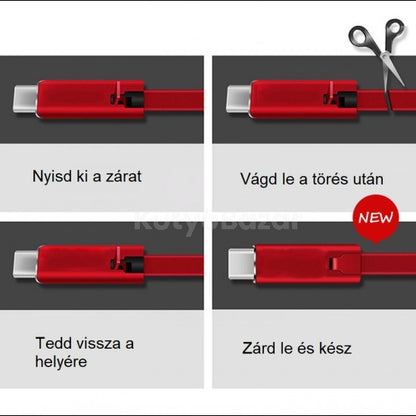 Elnyűhetetlen telefontöltő kábel, 1 m hosszú-2