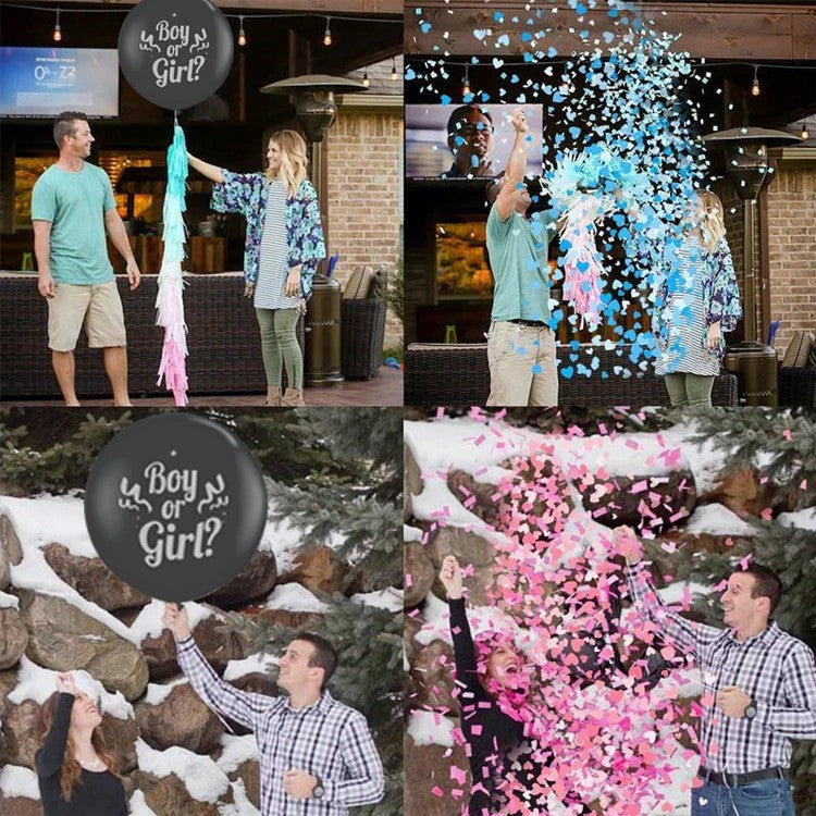 Boy or Girl lufi, Babaváró party léggömmb konfettivel-3