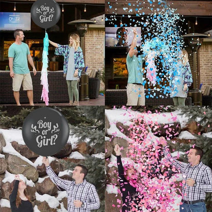 Boy or Girl lufi, Babaváró party léggömmb konfettivel-3