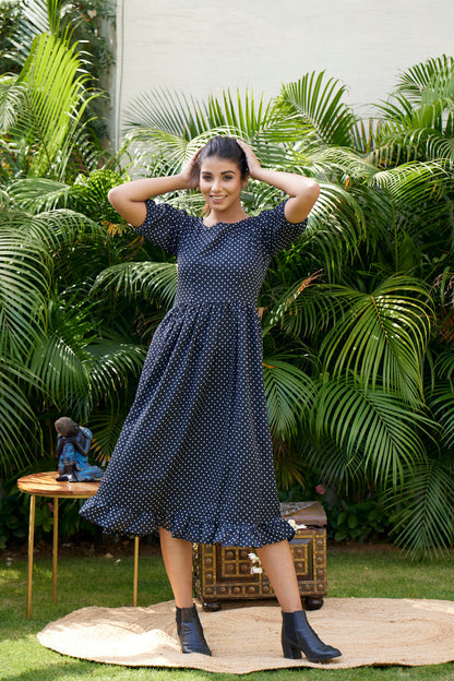 Black Polka Tiered Maxi-3