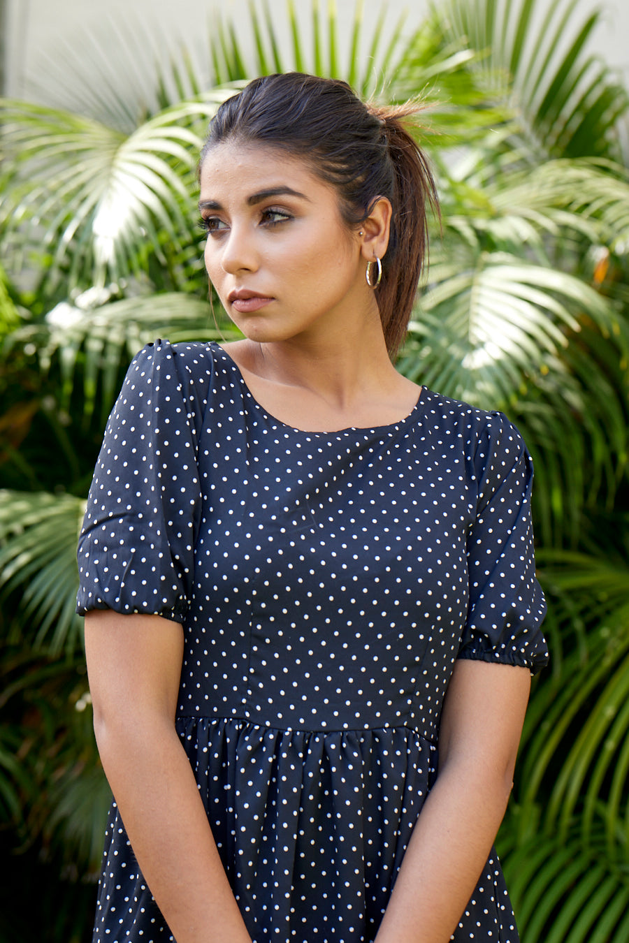 Black Polka Tiered Maxi-1