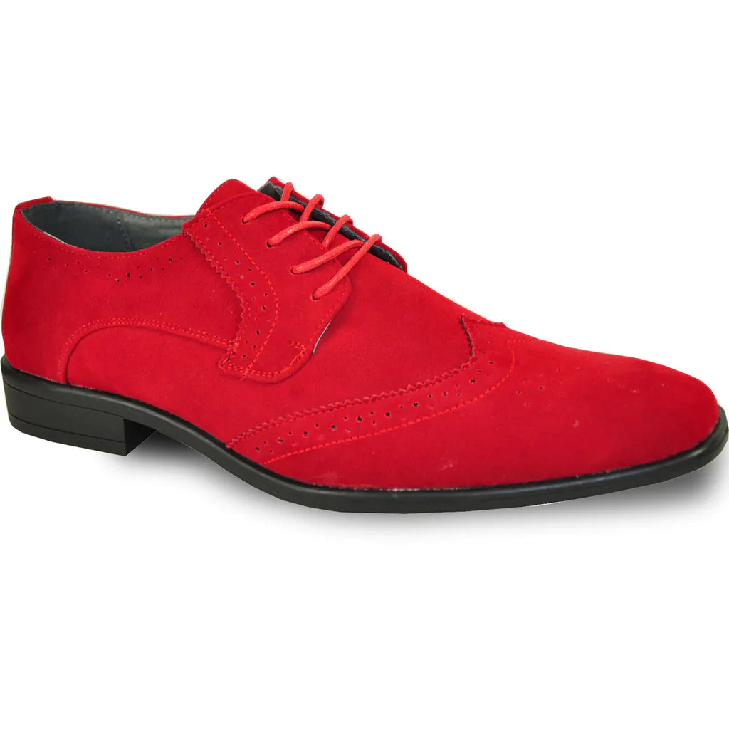 BRAVO Men Dress Shoe KING-3 Wingtip Oxford Shoe Red-0