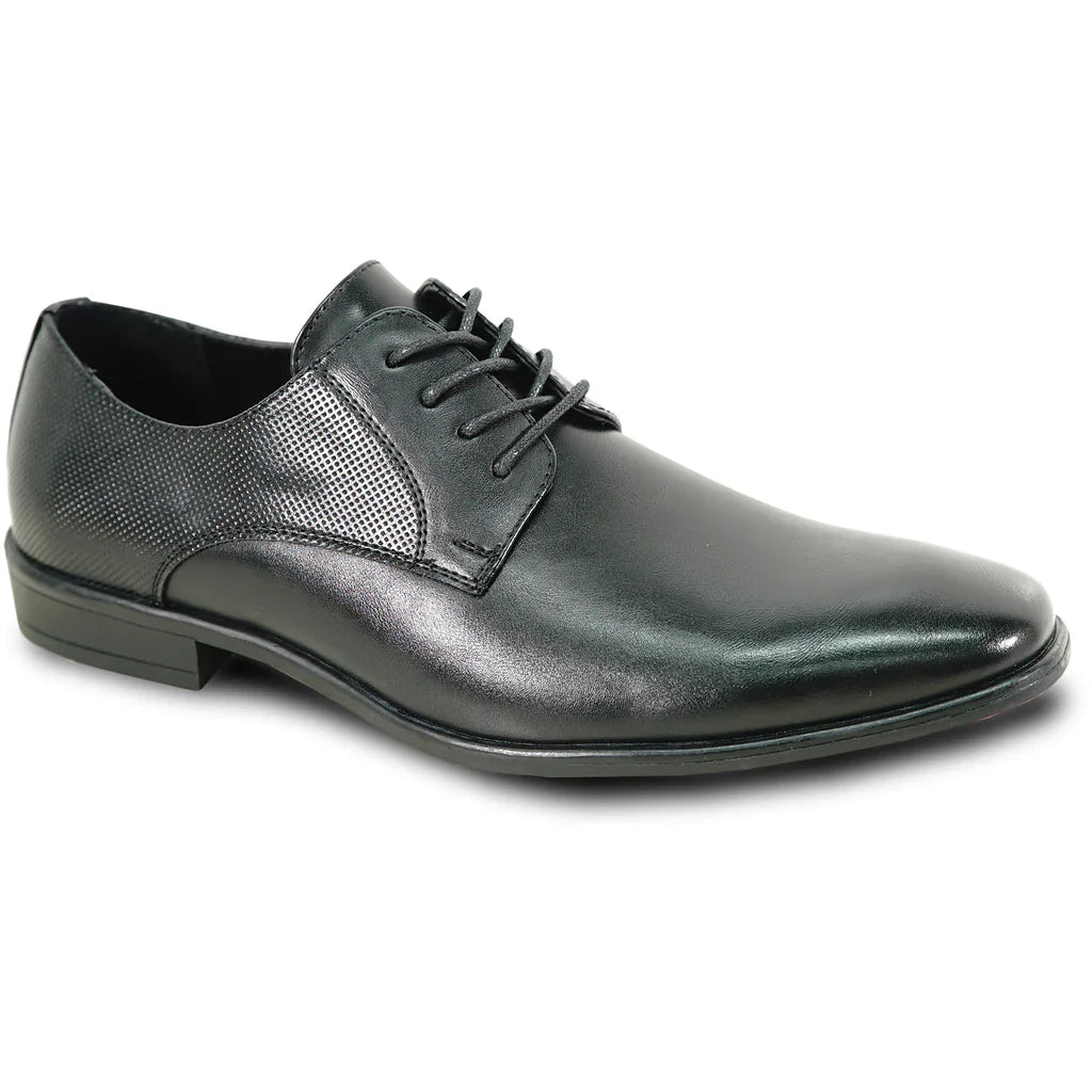 BRAVO Men Dress Shoe KING-7 Oxford Shoe BLACK - Medium and Wide Width-0