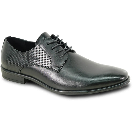 BRAVO Men Dress Shoe KING-7 Oxford Shoe BLACK - Medium and Wide Width-0