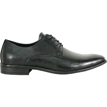 BRAVO Men Dress Shoe KING-7 Oxford Shoe BLACK - Medium and Wide Width-3