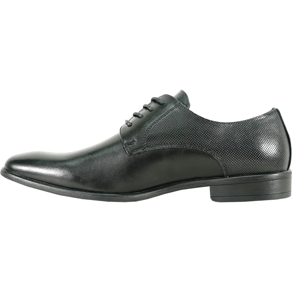 BRAVO Men Dress Shoe KING-7 Oxford Shoe BLACK - Medium and Wide Width-4