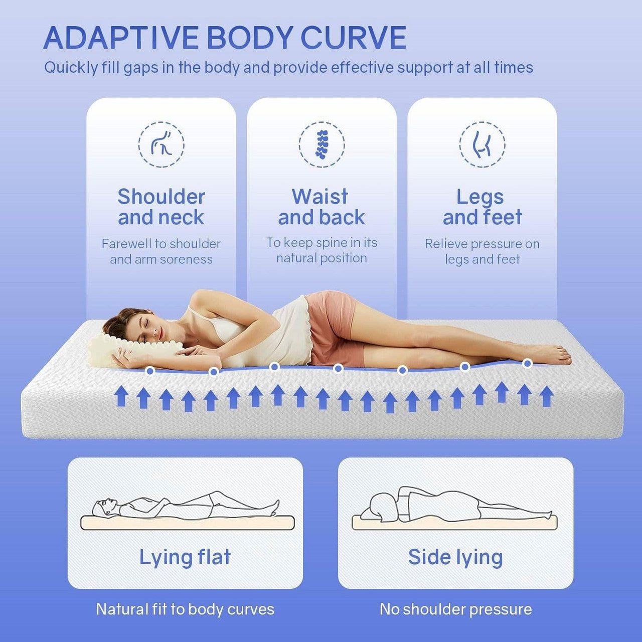 King size 6-inch Thick Medium Firm Cool Gel Memory Foam Mattress-1