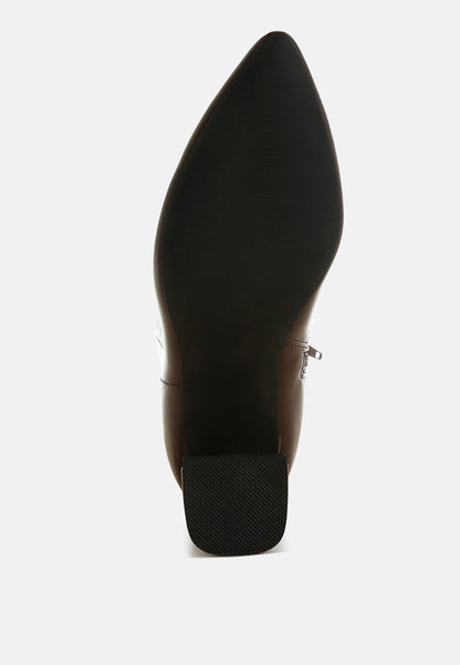 Kaira Metallic Accent Heel High Ankle Boots-3