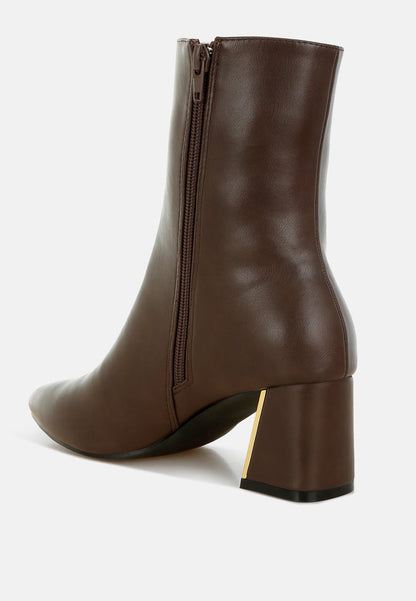 Kaira Metallic Accent Heel High Ankle Boots-1