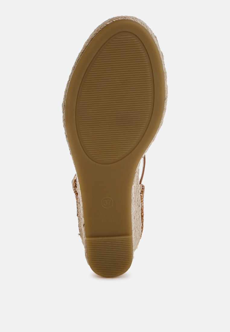 Kalista Raffia Woven Wedge Sandals-1