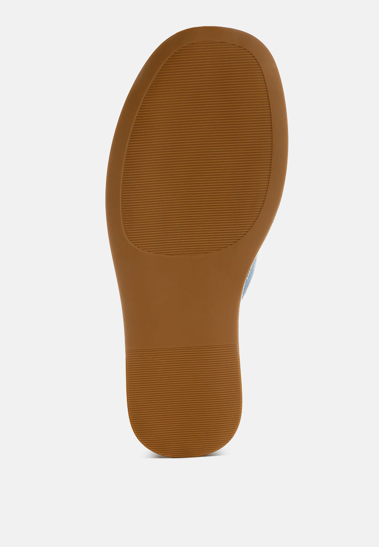 Karbi Denim Flatform Slip Ons-4