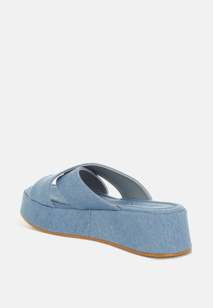 Karbi Denim Flatform Slip Ons-2