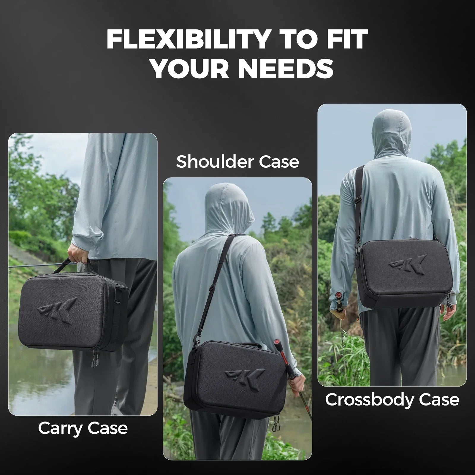 Fishing Tackle Reel Case with Shockproof Dividers-4