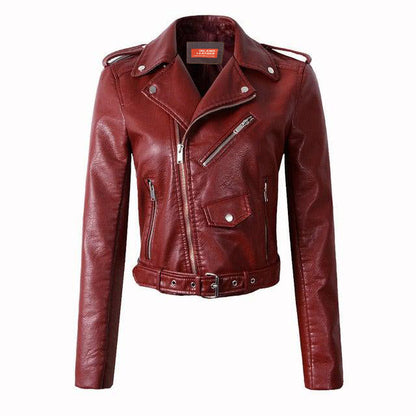 Katherine Women's Motorcycle Genuine Leather Jacket-6
