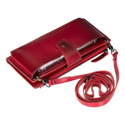 Kaycee Leather Women's Cell Phone Wallet with Strap-12