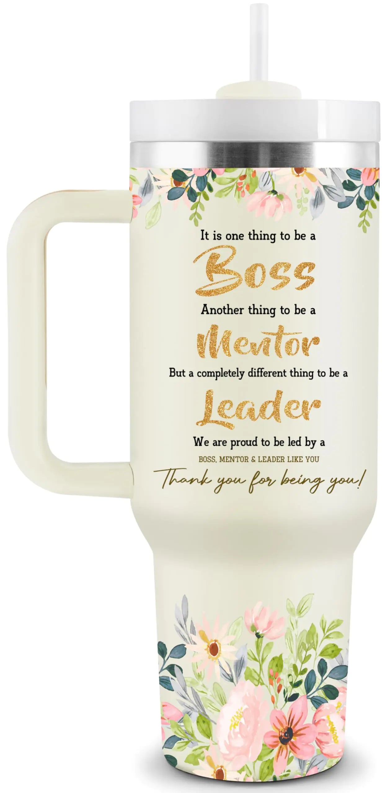 Boss Gifts for Women - Best Boss Christmas Gifts for Women - 40oz Tumbler with Handle & Straw - Boss Lady Gifts for women - Best Boss Gifts for Women - Female Boss Tumbler Boss mug Boss Cup