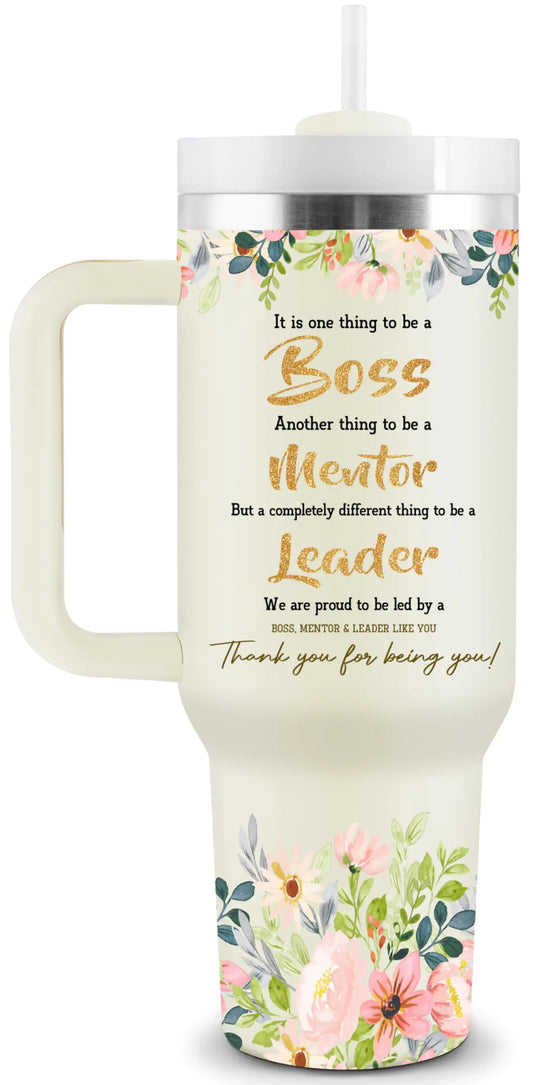 Boss Gifts for Women - Best Boss Christmas Gifts for Women - 40oz Tumbler with Handle & Straw - Boss Lady Gifts for women - Best Boss Gifts for Women - Female Boss Tumbler Boss mug Boss Cup