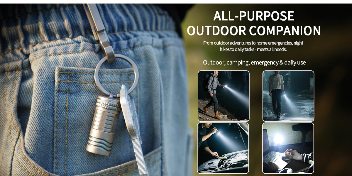 Keychain TItanium Alloy Flashlight EDC  Super Bright Mini led flashligts with Pocket Size-0