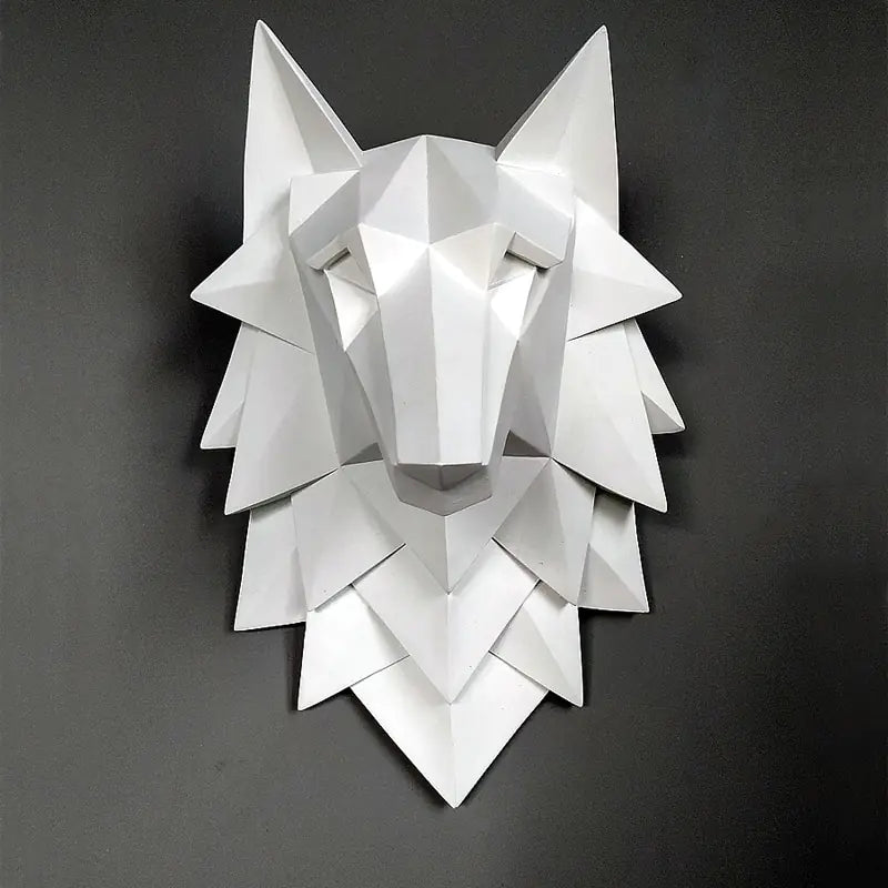 Geometric Wolf Head Wall Decor for Living Room