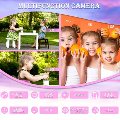 Kids Mini Camera Unicorn 1080P HD 2-Inch Screen-4