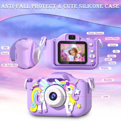 Kids Mini Camera Unicorn 1080P HD 2-Inch Screen-1