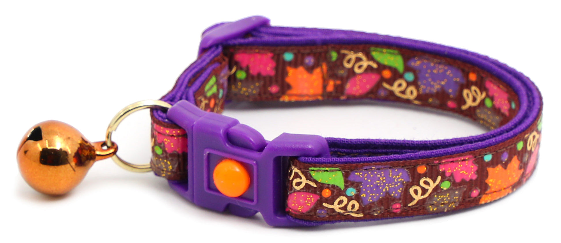 Fancy Fall Leaves Breakaway Cat Collar-5