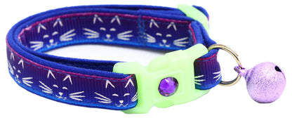 Glowing Cat Faces Breakaway Cat Collar-18