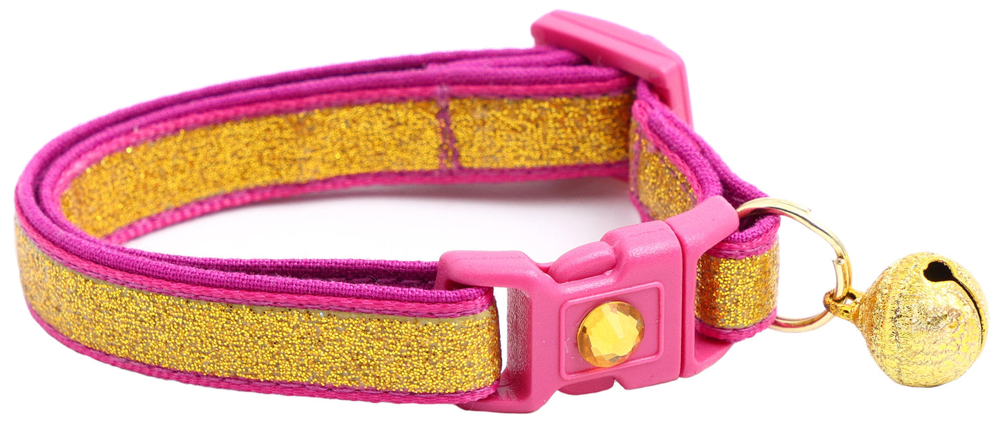 Gold Glitter Breakaway Cat Collar-8