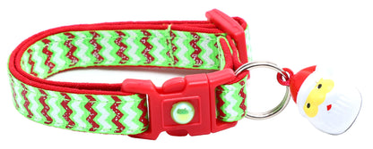 Christmas Chevron Breakaway Cat Collar-9