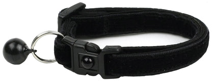 Soft Black Velvet Cat Collar-4