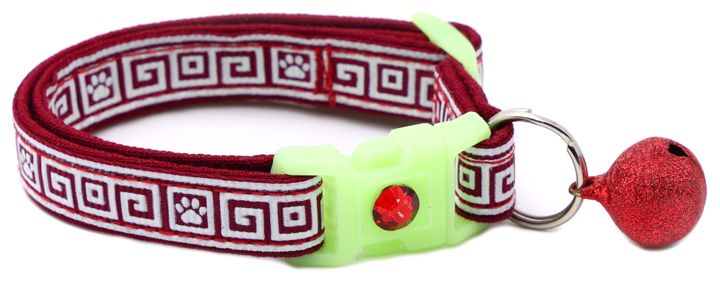 Greek Key Breakaway Cat Collar-43