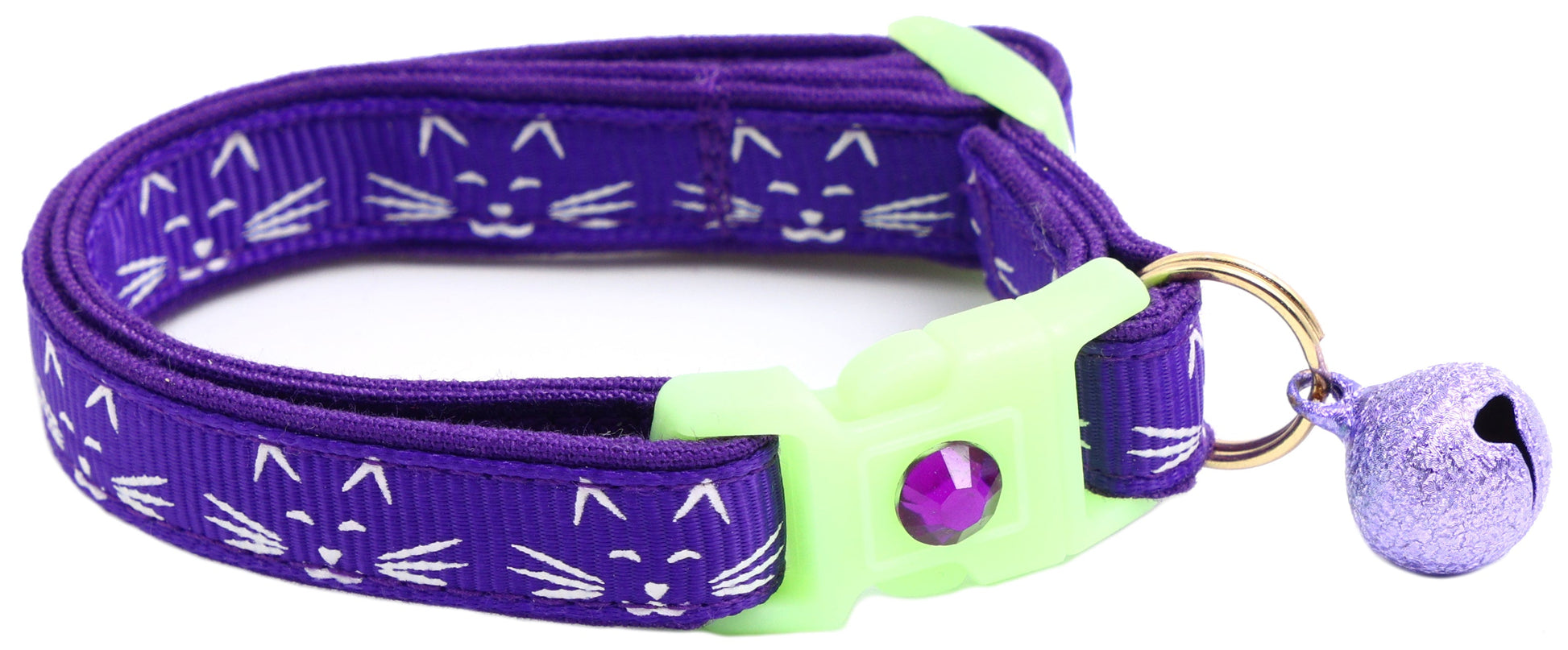 Glowing Cat Faces Breakaway Cat Collar-17