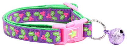 Holly Leaves Breakaway Cat Collar-7