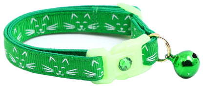 Glowing Cat Faces Breakaway Cat Collar-15