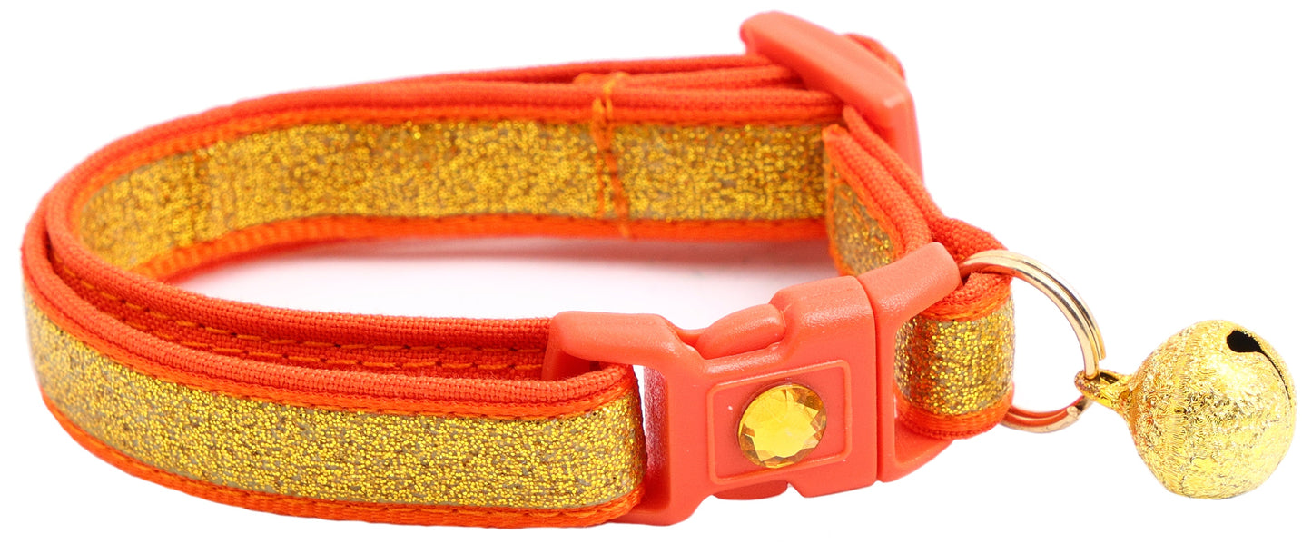 Gold Glitter Breakaway Cat Collar-9