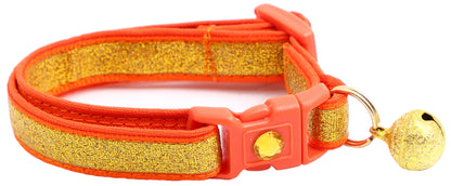 Gold Glitter Breakaway Cat Collar-9