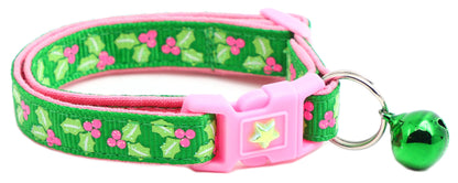 Holly Leaves Breakaway Cat Collar-3