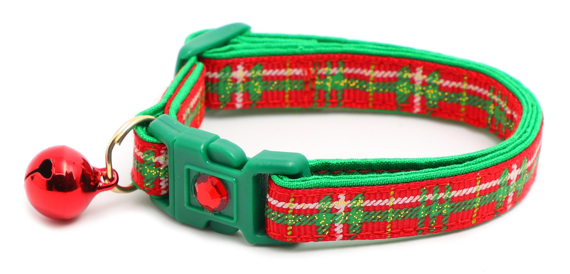 Green Tartan Breakaway Cat Collar-5
