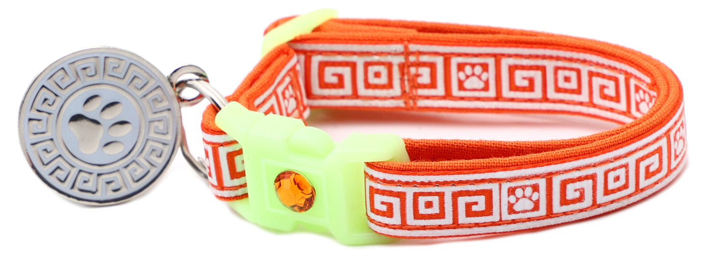 Greek Key Breakaway Cat Collar-45
