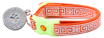 Greek Key Breakaway Cat Collar-45