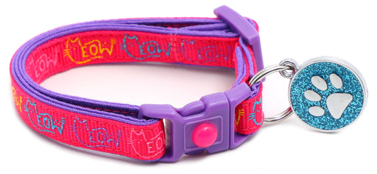 Colorful Meow Breakaway Cat Collar-30