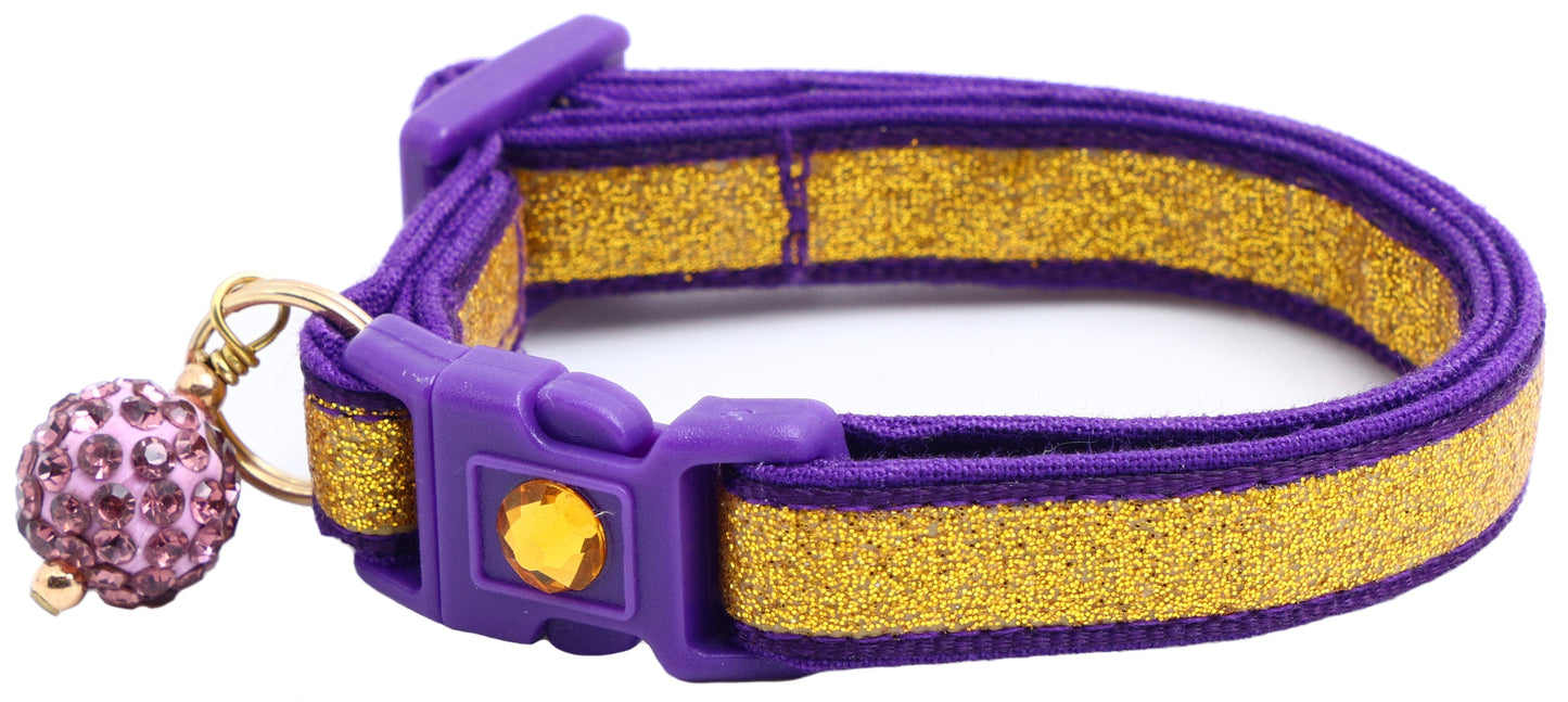 Gold Glitter Breakaway Cat Collar-12
