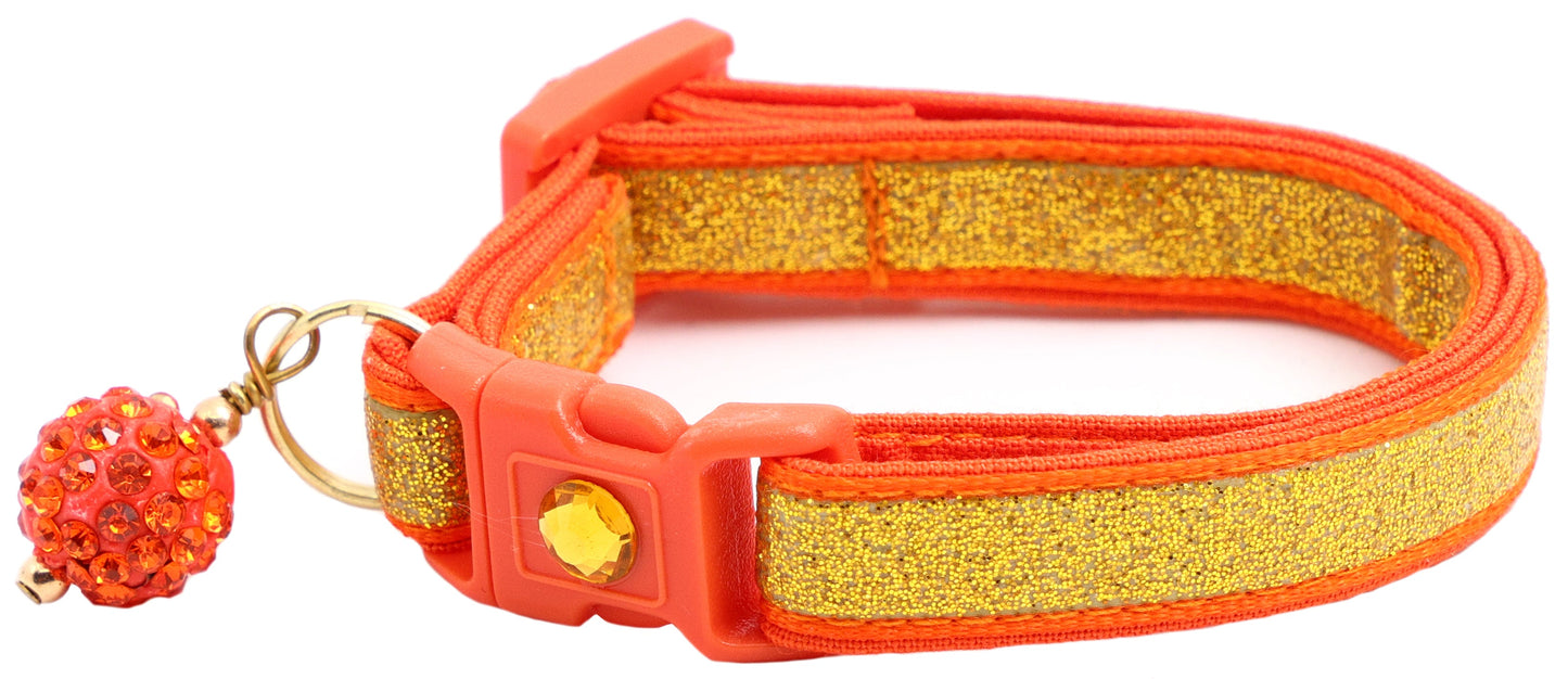 Gold Glitter Breakaway Cat Collar-14