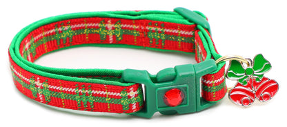 Green Tartan Breakaway Cat Collar-11