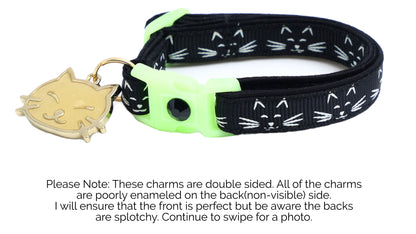 Glowing Cat Faces Breakaway Cat Collar-21