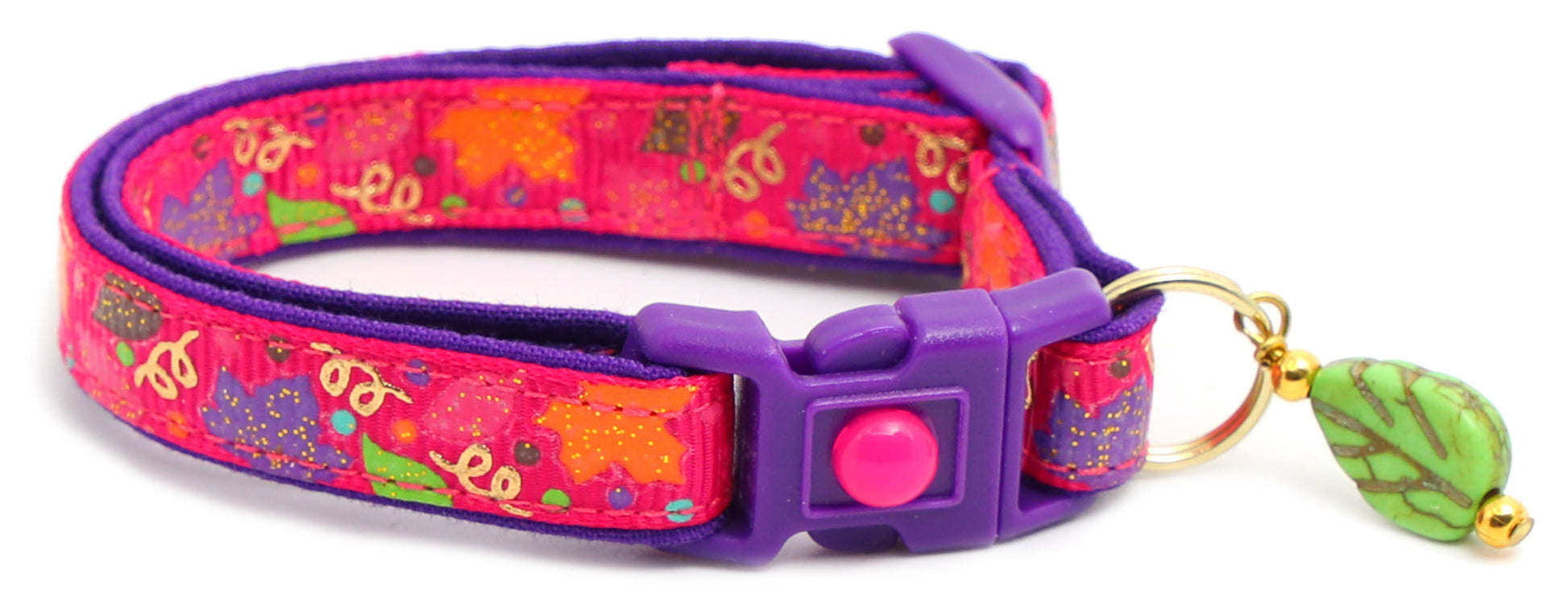 Fancy Fall Leaves Breakaway Cat Collar-13