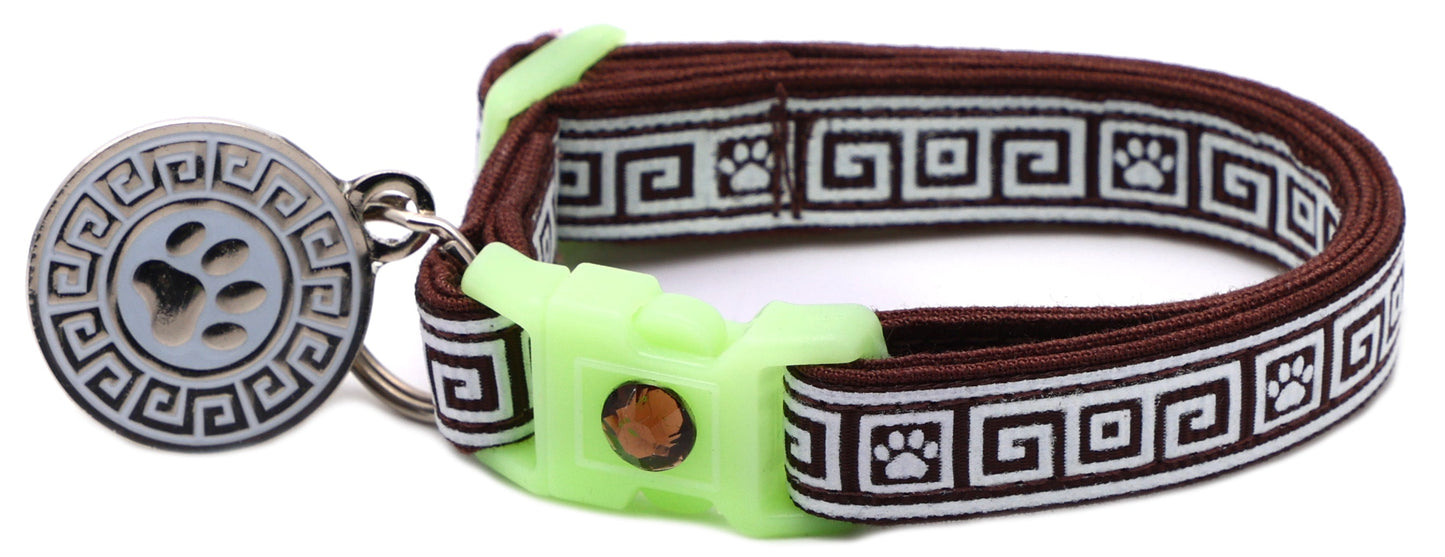 Greek Key Breakaway Cat Collar-48