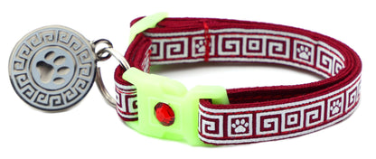 Greek Key Breakaway Cat Collar-49