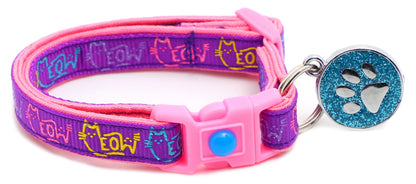 Colorful Meow Breakaway Cat Collar-29