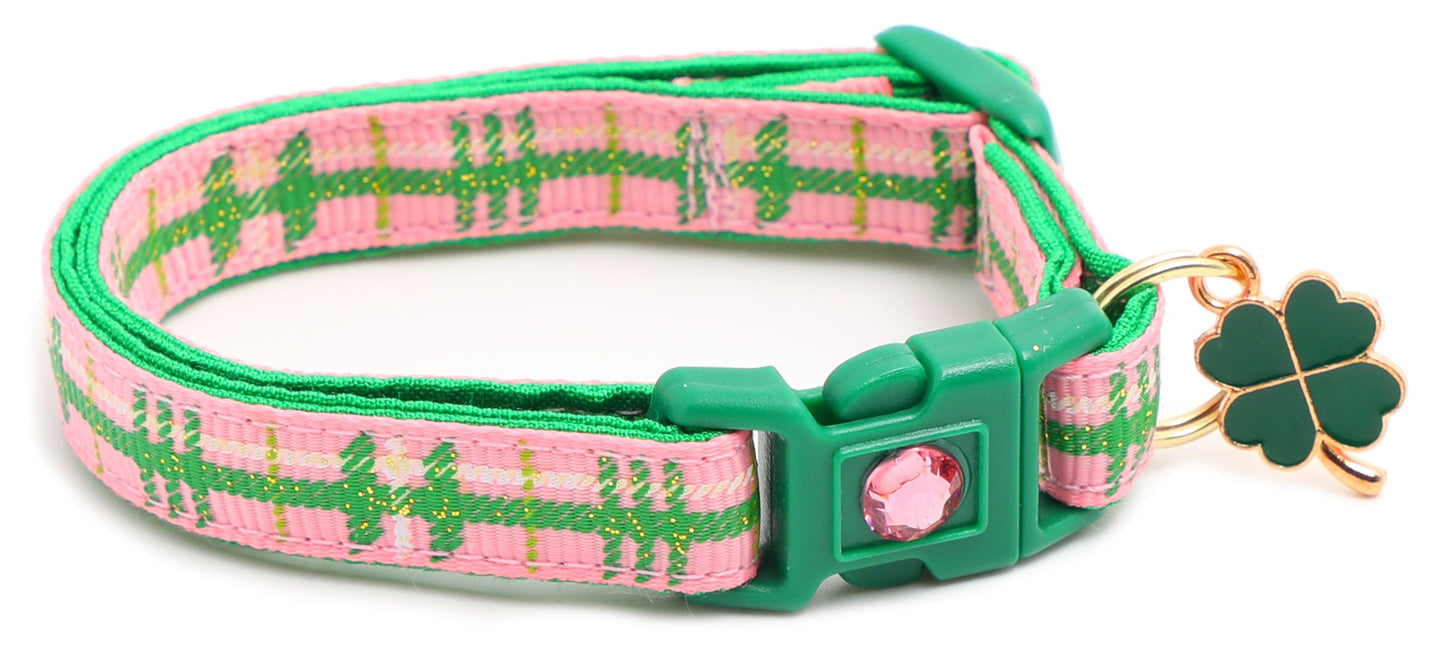 Green Tartan Breakaway Cat Collar-13
